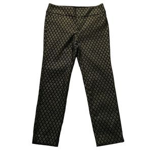 Charter Club Macy's Womens Pants size 8 Black Gold Slim Leg x28" inseam Stretch